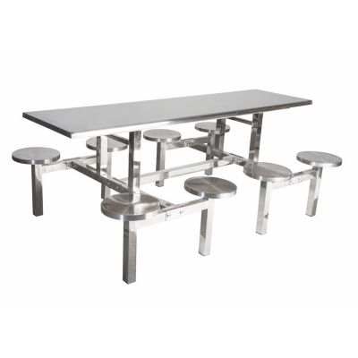 不锈钢八位餐桌椅